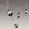 Black and White Necklace & Earrings